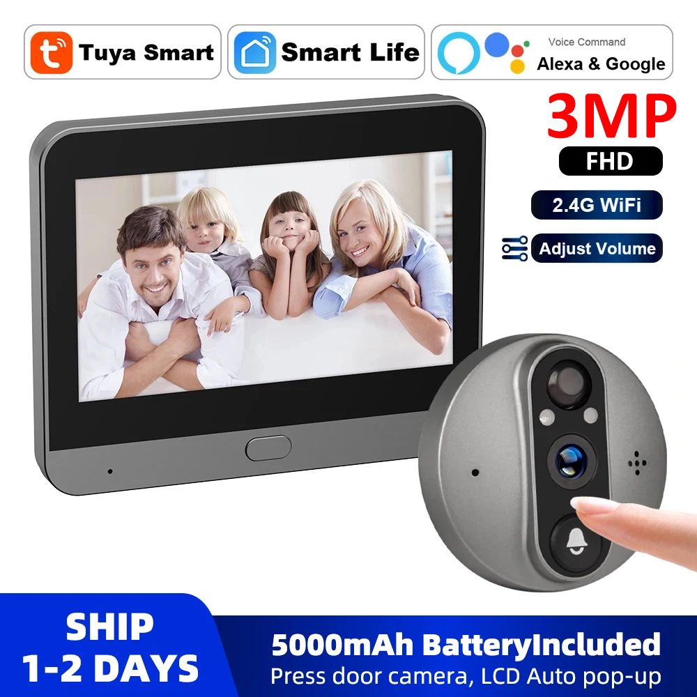 Smart Home Ezviz - 3MP WiFi Smart Tuya Peephole 5000mAh