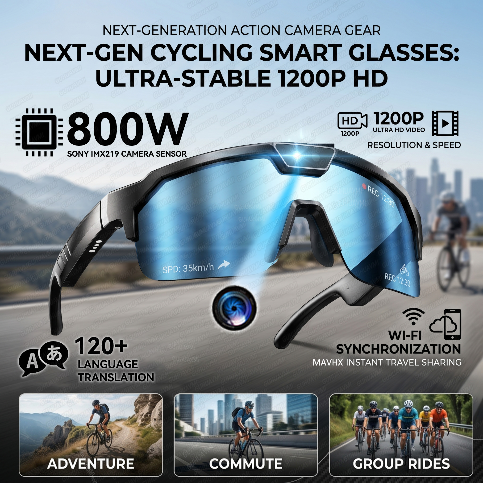 Smart Home Outdoor Camera - Smart Glasses with 4K HD Anti-Shake