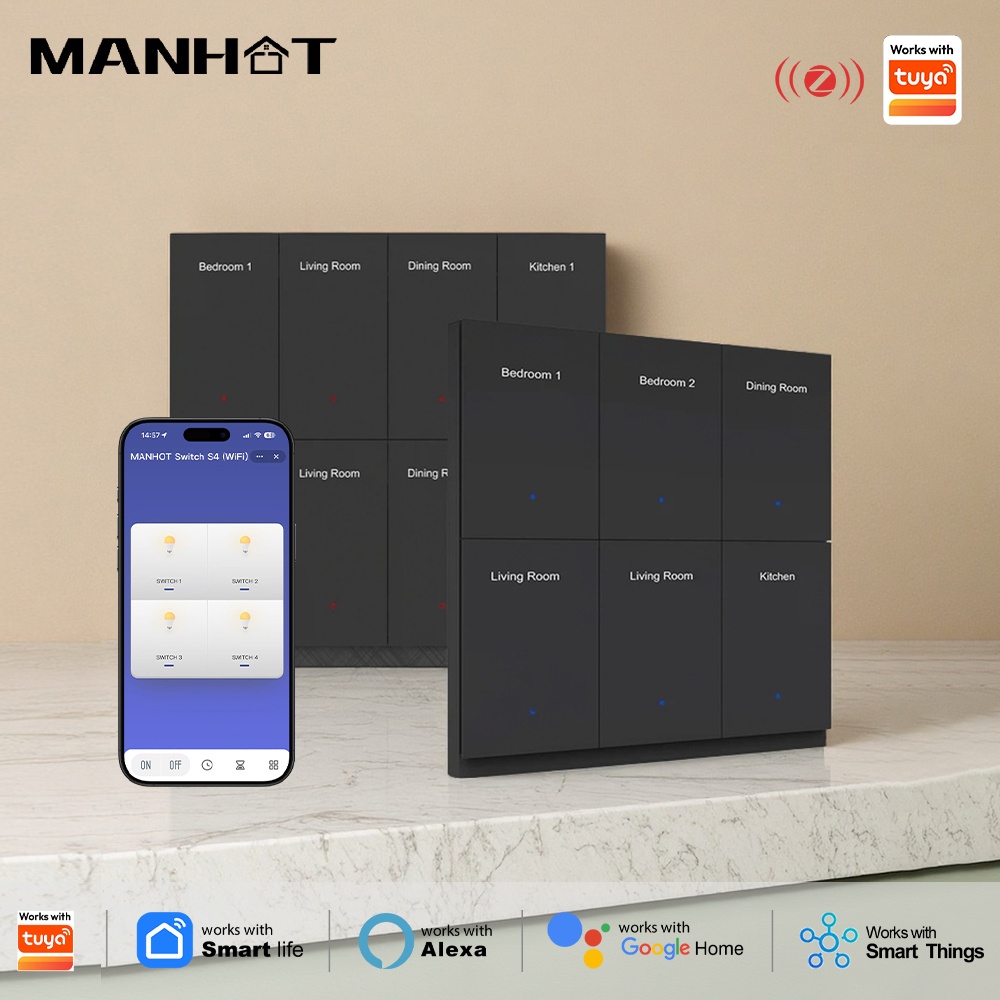 Manhot DIY Name Switch Zigbee  - огляд і ціна Smart Home Voice Control