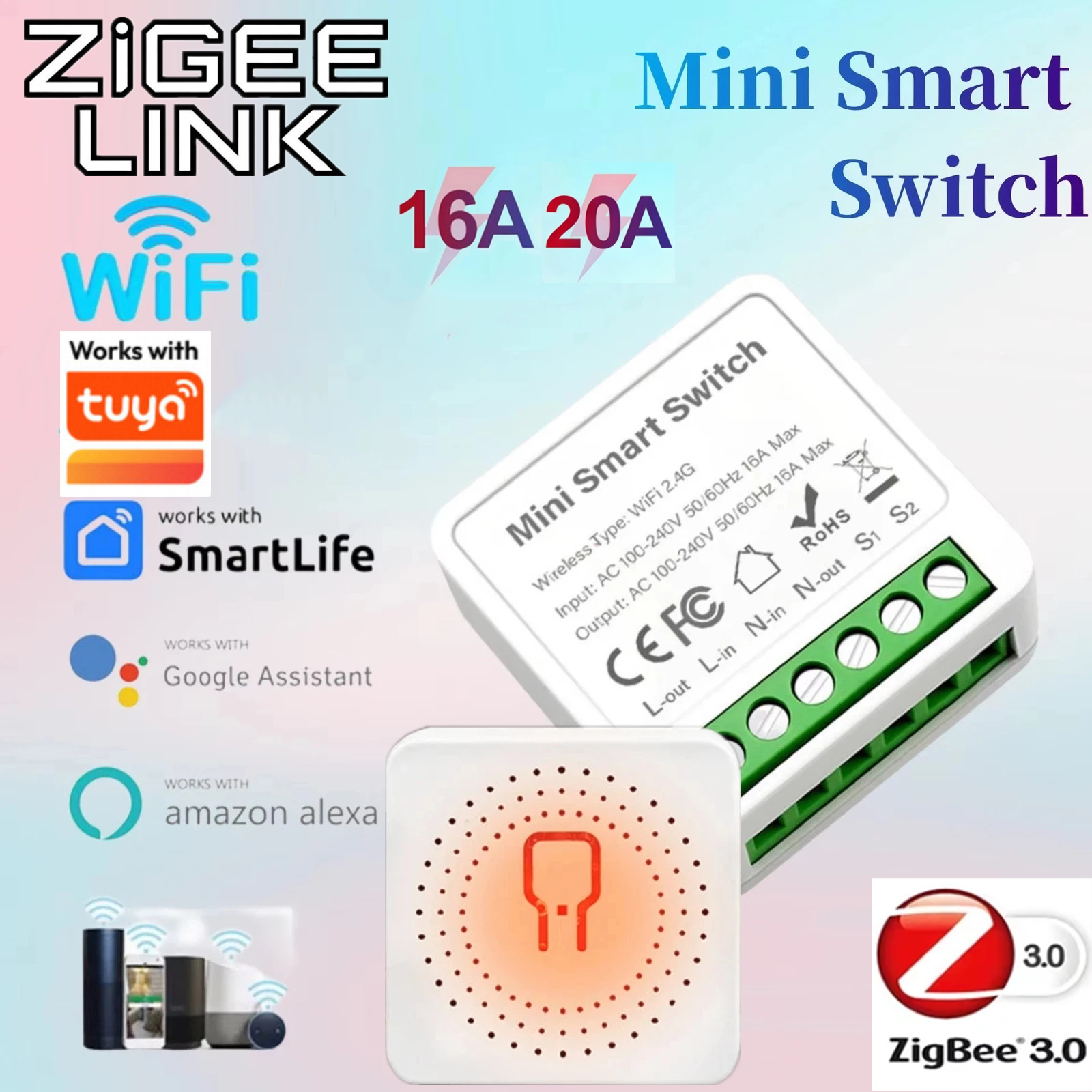 For Tuya Mini Smart WiFi Switc - огляд і ціна Smart Home Voice Control
