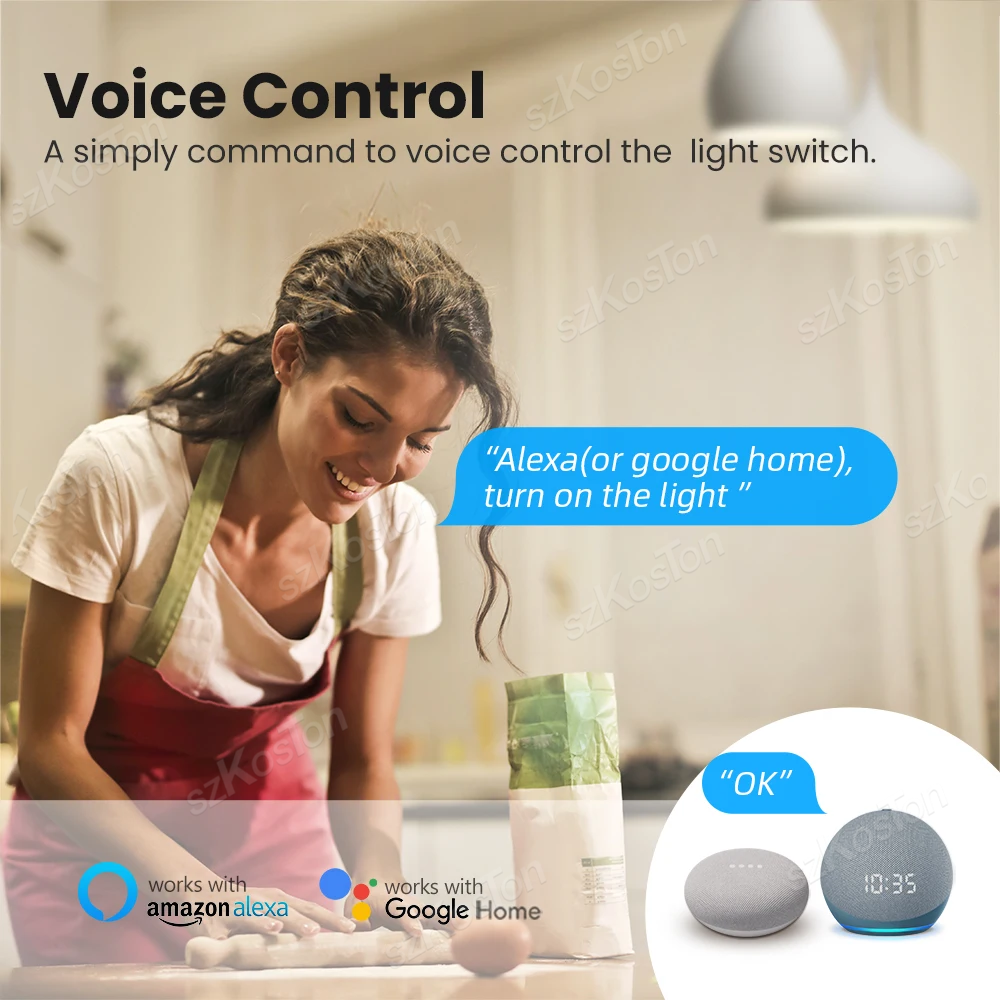 16A Tuya WiFi Smart Switch Mod - огляд і ціна Smart Home Voice Control