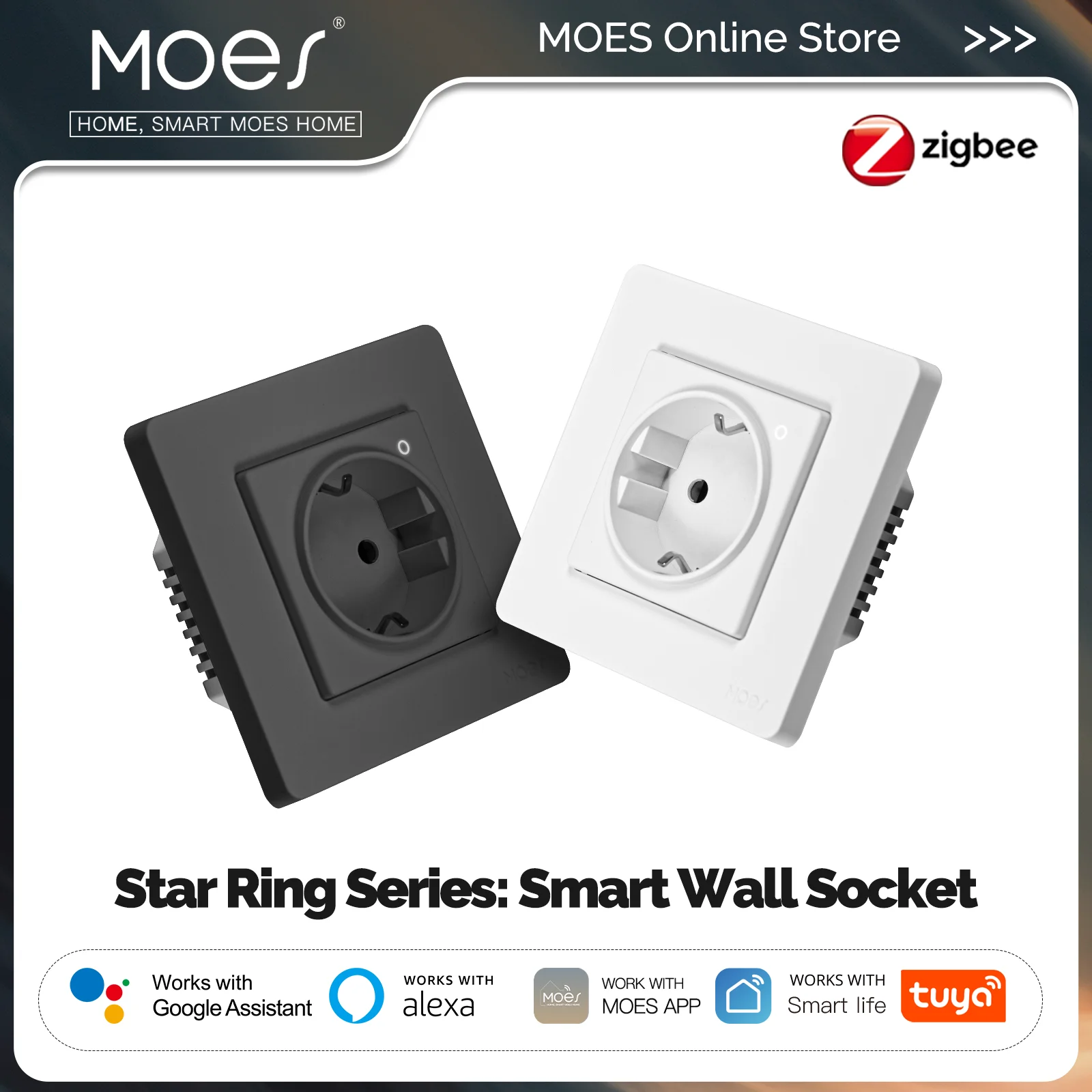 MOES Tuya ZigBee Smart Socket  - огляд і ціна Smart Home Voice Control