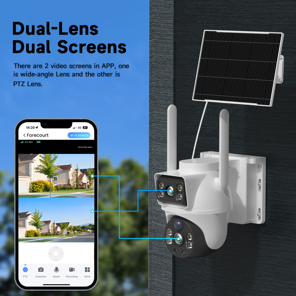 WiFi Solar Camera Dual Lenses  - огляд і ціна Smart Home Outdoor Camera