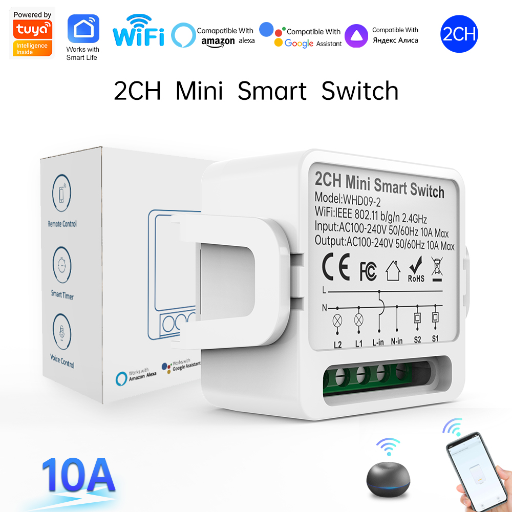 2 Way Tuya smart swtich 2Gang  - огляд і ціна Smart Home Voice Control