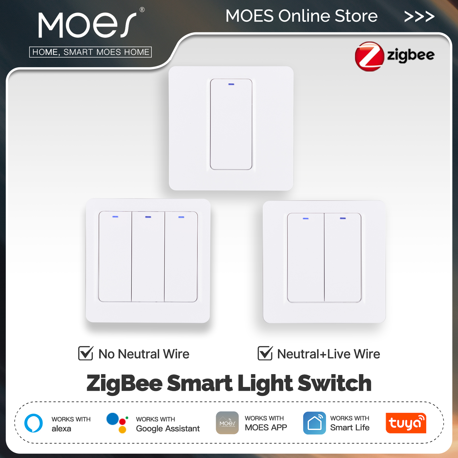 MOES ZigBee Smart Light Switch - огляд і ціна Smart Home Voice Control